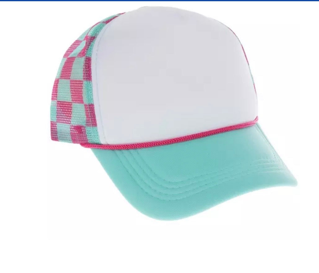 Checkered  Trucker Hat – Personalized with DTF Transfer